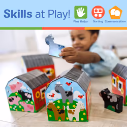 Melissa & Doug Nesting and Sorting Barns and Animals With 6 Numbered Barns and Matching Wooden Animals - Numbers Learning Toys  Sorting And Stacking T