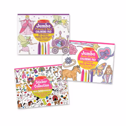 Melissa & Doug Sticker Collection and Coloring Pads Set: Princesses Fairies Animals and More - FSC Certified