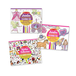 Melissa & Doug Sticker Collection and Coloring Pads Set: Princesses  Fairies  Animals  and More - FSC Certified