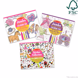 Melissa & Doug Sticker Collection and Coloring Pads Set: Princesses  Fairies  Animals  and More - FSC Certified