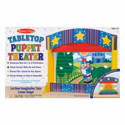 Melissa & Doug Tabletop Puppet Theater - Sturdy Wooden Construction