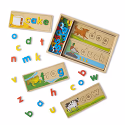 See & Spell, Spelling Game, Wooden Alphabet Letters and Words, Word Flash Cards, Learning Toy, Motor Skills, Problem Solving, ...
