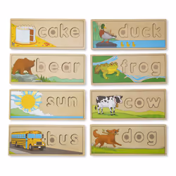 See & Spell, Spelling Game, Wooden Alphabet Letters and Words, Word Flash Cards, Learning Toy, Motor Skills, Problem Solving, Spelling for 4-6 year