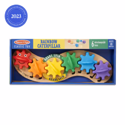 Melissa & Doug Rainbow Caterpillar Gear Toy With 6 Interchangeable Gears - For Toddlers And Babies