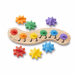 Melissa & Doug Rainbow Caterpillar Gear Toy With 6 Interchangeable Gears - For Toddlers And Babies
