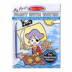 Melissa & Doug My First Paint With Water Kids' Art Pad With Paintbrush - Pirates Space Construction and More