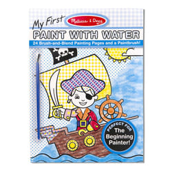 Melissa & Doug My First Paint With Water Kids' Art Pad With Paintbrush - Pirates  Space  Construction  and More