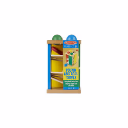 Melissa & Doug Deluxe Pound and Roll Wooden Tower Toy With Hammer - Po