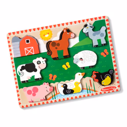 Melissa & Doug Farm Wooden Chunky Puzzle (8 pcs) - FSC Certified