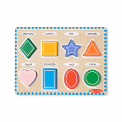 Melissa & Doug Shapes Wooden Chunky Puzzle (8 pcs) - Wooden Puzzles for Toddlers Animal Puzzles For Kids Ages 2+ - FSC-Certi ...