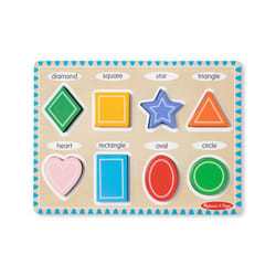 Melissa & Doug Shapes Wooden Chunky Puzzle (8 pcs) - Wooden Puzzles for Toddlers  Animal Puzzles For Kids Ages 2+ - FSC-Certified Materials   11.95 x