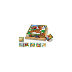 Melissa & Doug Pets Wooden Cube Puzzle With Storage Tray (16 pcs)
