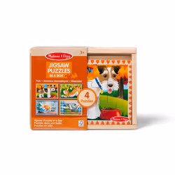 Melissa & Doug Pets 4-in-1 Wooden Jigsaw Puzzles in a Storage Box (48 pcs) - FSC Certified