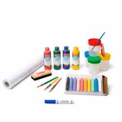 Melissa & Doug Easel Accessory Set - Paint Cups Brushes Chalk Paper Dry-Erase Marker