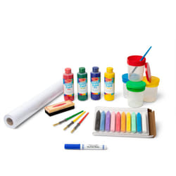 Melissa & Doug Easel Accessory Set - Paint  Cups  Brushes  Chalk  Paper  Dry-Erase Marker