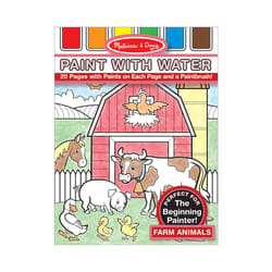 Melissa & Doug Paint With Water - Farm Animals  20 Perforated Pages  Spillproof Palettes