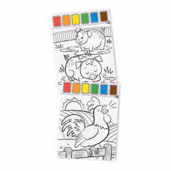 Melissa & Doug Paint With Water - Farm Animals  20 Perforated Pages  Spillproof Palettes