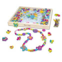 Melissa & Doug Created by Me! Bead Bouquet Deluxe Wooden Bead Set With 220+ Beads for Jewelry-Making  for 4+ years  Multicolor  9