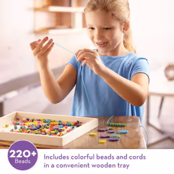 Melissa & Doug Created by Me! Bead Bouquet Deluxe Wooden Bead Set With 220+ Beads for Jewelry-Making  for 4+ years  Multicolor  9
