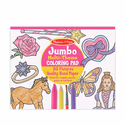 Melissa & Doug Jumbo 50-Page Kids' Coloring Pad - Horses Hearts Flowers and More - FSC Certified