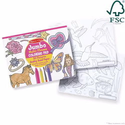 Melissa & Doug Jumbo 50-Page Kids' Coloring Pad - Horses  Hearts  Flowers  and More - FSC Certified