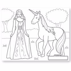 Melissa & Doug Jumbo 50-Page Kids' Coloring Pad - Horses  Hearts  Flowers  and More - FSC Certified