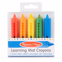 Melissa & Doug Learning Mat Crayons - 5 Colors
