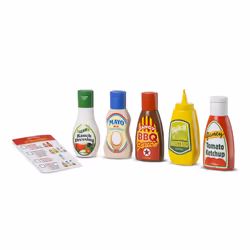 Melissa & Doug 5-Piece Favorite Condiments Play Food Set - Play Ketchup and Mustard Bottles Pretend Play Food Set For Kids A ...
