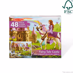 Melissa & Doug Fairy Tale Castle Jumbo Jigsaw Floor Puzzle (48 pcs  2 x 3 feet) - FSC Certified