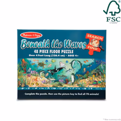 Melissa & Doug Search and Find Beneath the Waves Floor Puzzle (48 pcs  over 4 feet long) - FSC Certified