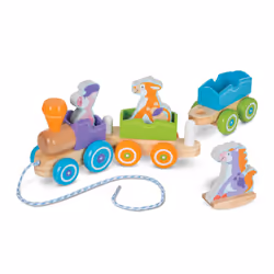 Melissa & Doug First Play Wooden Rocking Farm Animals Pull Train