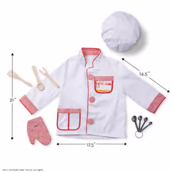 Melissa & Doug Chef Role Play Costume Dress -Up Set With Realistic Accessories