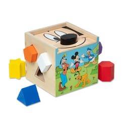 Melissa & Doug Disney Mickey Mouse & Friends Wooden Shape Sorting Cube - Mickey Mouse Toys  Classic Wooden Toys For Babies And Toddlers Ages 2+