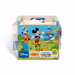 Melissa & Doug Disney Mickey Mouse & Friends Wooden Shape Sorting Cube - Mickey Mouse Toys  Classic Wooden Toys For Babies And Toddlers Ages 2+