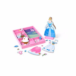 Melissa Doug Disney Cinderella Magnetic DressUp Wooden Pretend Play Set 30 pcs Toys Princess Dress Up Doll For Preschoo