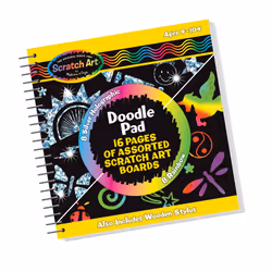 Melissa & Doug Scratch Art Doodle Pad With 16 Scratch-Art Boards and Wooden Stylus - FSC Certified
