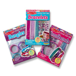 Melissa & Doug Design-Your-Own Jewelry-Making Kits - Bangles  Headbands  and Bracelets - DIY   Decorate With Stickers  Crafting Set For Kids Ages 4+