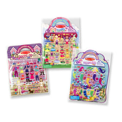 Melissa & Doug Puffy Sticker Pads Set: Fairy  Dress-Up  and Mermaid - 216 Reusable Stickers