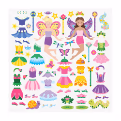 Melissa & Doug Puffy Sticker Pads Set: Fairy  Dress-Up  and Mermaid - 216 Reusable Stickers