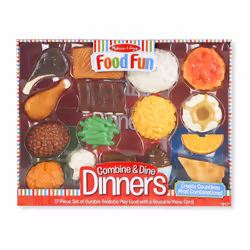 Melissa & Doug Food Fun Combine & Dine Dinners - Red - Realistic Play Food For Kids Kitchen  Pretend Play Food Set For Kids A ...