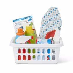 Melissa & Doug Laundry Basket Pretend Play Set With Wooden Iron  Ironing Board  and Accessories (14 Pcs) For Kids