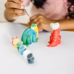 Melissa & Doug Created by Me! Dinosaur Figurines Craft Kit (2 Resin Dinosaurs  6 Paints  Paintbrush)