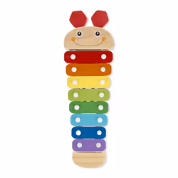 Melissa & Doug Caterpillar Xylophone Musical Toy With Wooden Mallets 15.25"""" x 6.5"""" x 1.5 - For Toddlers Ages 3+ Blue
