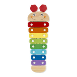 Melissa & Doug Caterpillar Xylophone Musical Toy With Wooden Mallets 15.25"""" x 6.5"""" x 1.5 - For Toddlers Ages 3+ Blue
