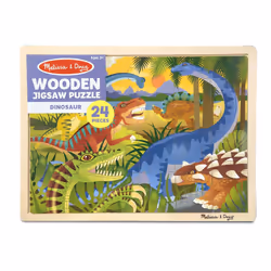 Melissa & Doug Dinosaurs Wooden Jigsaw Puzzle With Storage Tray (24 pcs)