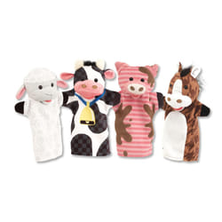 Melissa & Doug Farm Friends Hand Puppets (Set of 4) - Cow  Horse  Sheep  and Pig  Farm  1 EA