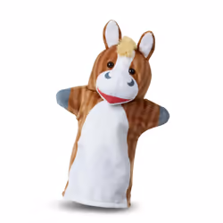 Melissa & Doug Barn Buddies Hand Puppets  Set of 6 (Cow  Sheep  Horse  Duck  Chicken  Pig)   Multicolor