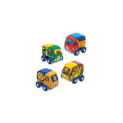 Melissa & Doug Pull-Back Construction Vehicles - Soft Baby Toy Play Set of 4 Vehicles