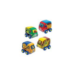 Melissa & Doug Pull-Back Construction Vehicles - Soft Baby Toy Play Set of 4 Vehicles