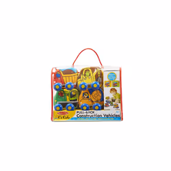 Melissa & Doug Pull-Back Construction Vehicles - Soft Baby Toy Play Set of 4 Vehicles